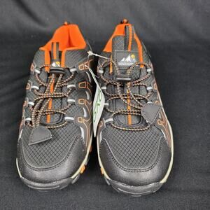 UOVO Kids Unisex Hiking Shoes Trail Sneakers Black Orange Speed Laces Size 5